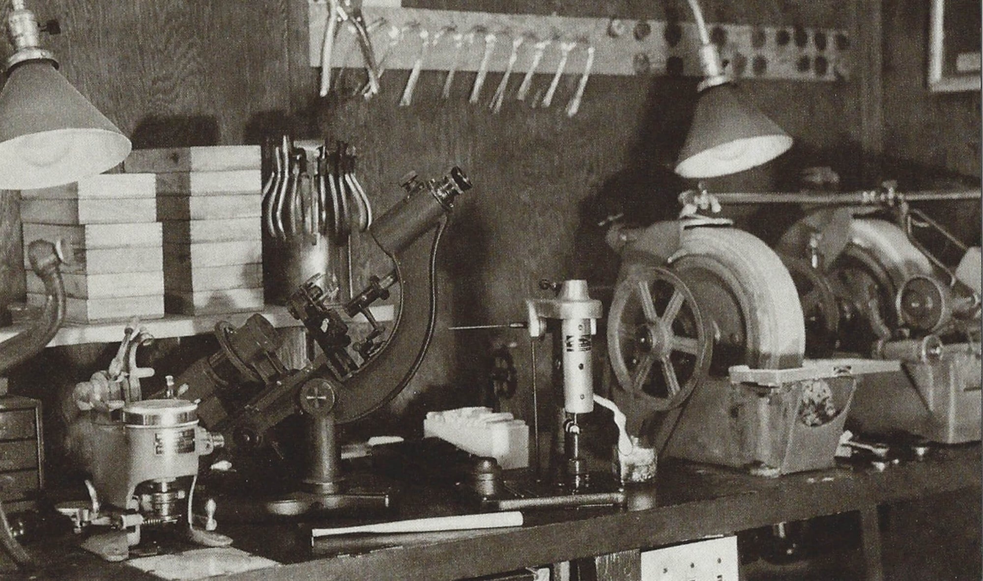 Photo of microscope on table top