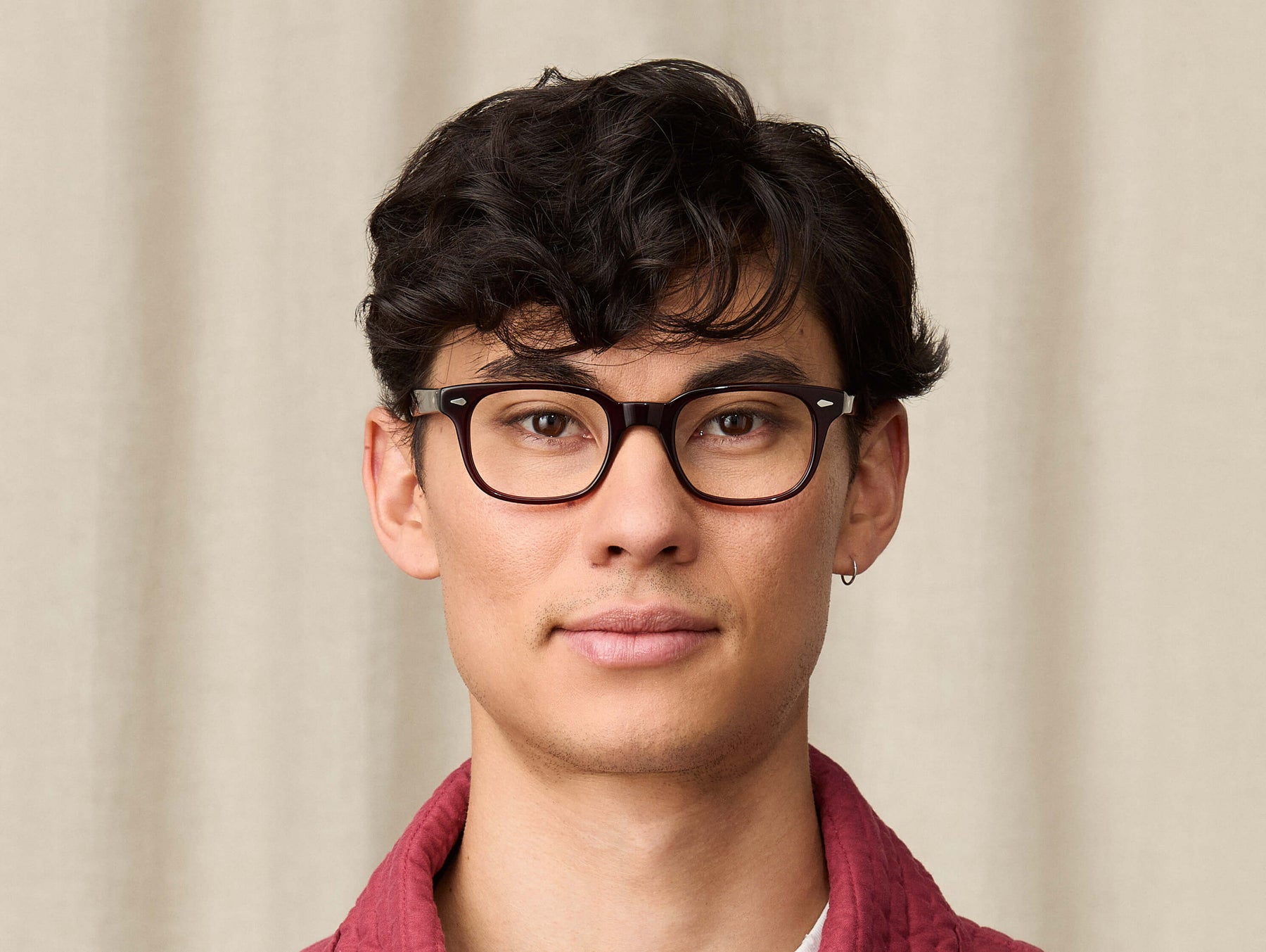 Model is wearing The BOYCHIK in size 49 in Burgundy Model is wearing The BOYCHIK in size 49 in Burgundy