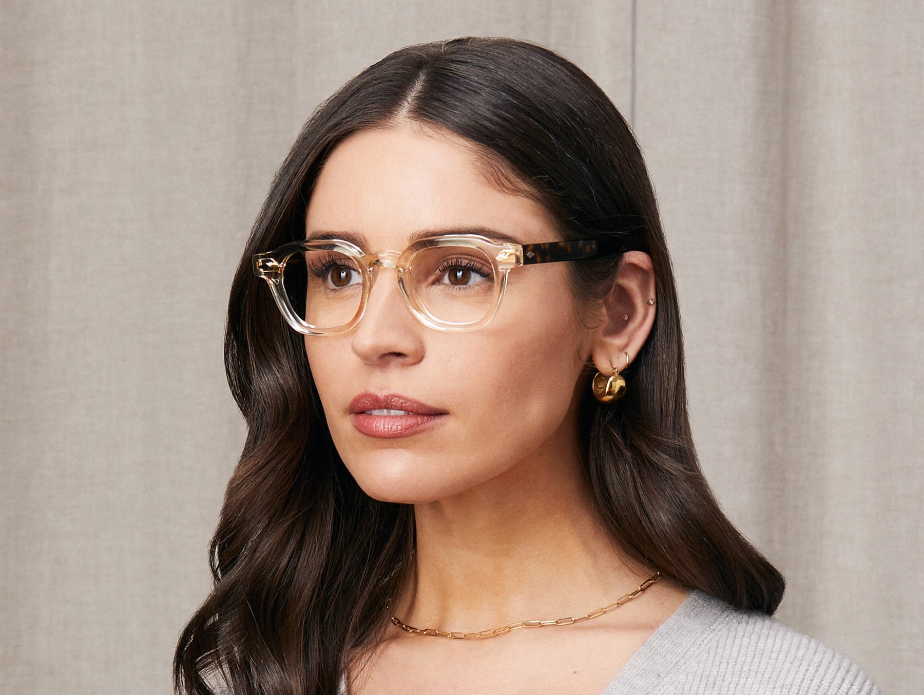 Model is wearing The DOLT in size 46 in Flesh/Tortoise Model is wearing The DOLT in size 46 in Flesh/Tortoise