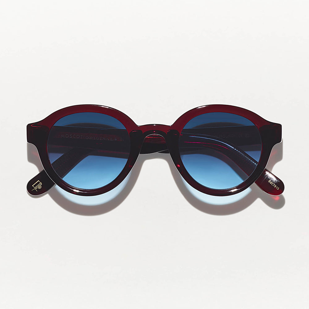 #color_Burgundy | The GREPS SUN in Burgundy with Denim Blue Tinted Lenses