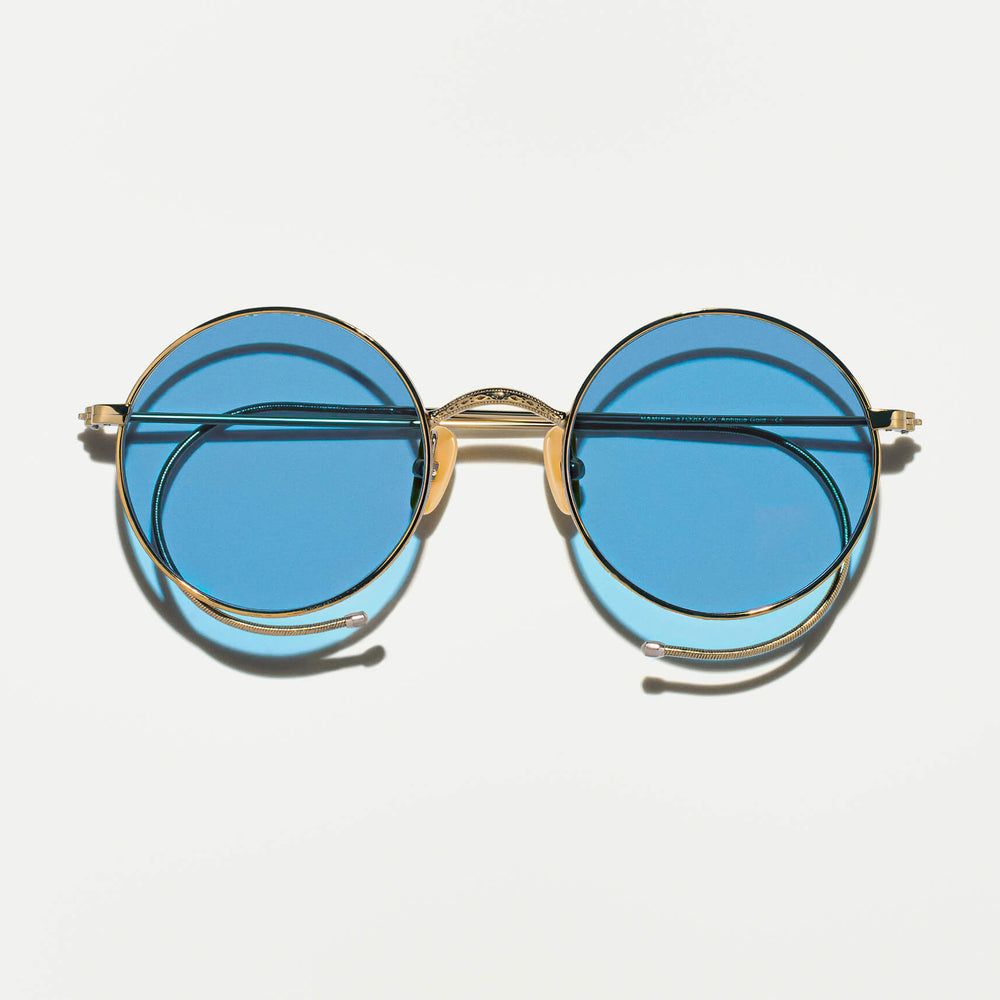 #color_antique gold | The HAMISH in Antique Gold with Celebrity Blue Tinted Lenses