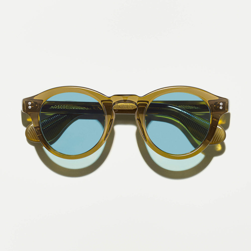 #color_olive brown | The KEPPE SUN in Olive Brown with Mineral Blue Glass Lenses
