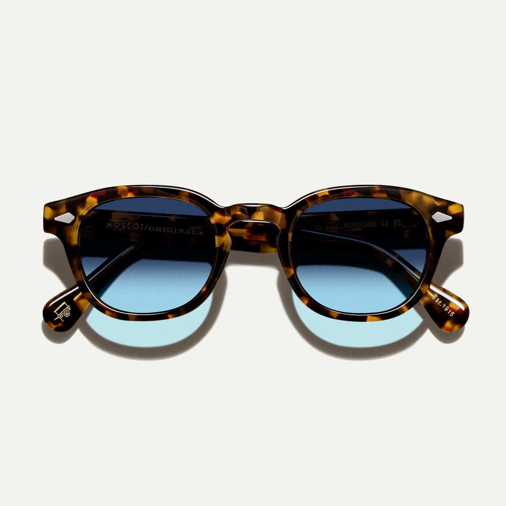 #color_denim blue | The LEMTOSH Tortoise with Denim Blue Tinted Lenses