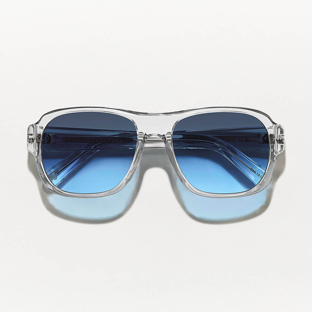 #color_crystal | The SHVITZ SUN in Crystal with Denim Blue Tinted Lenses