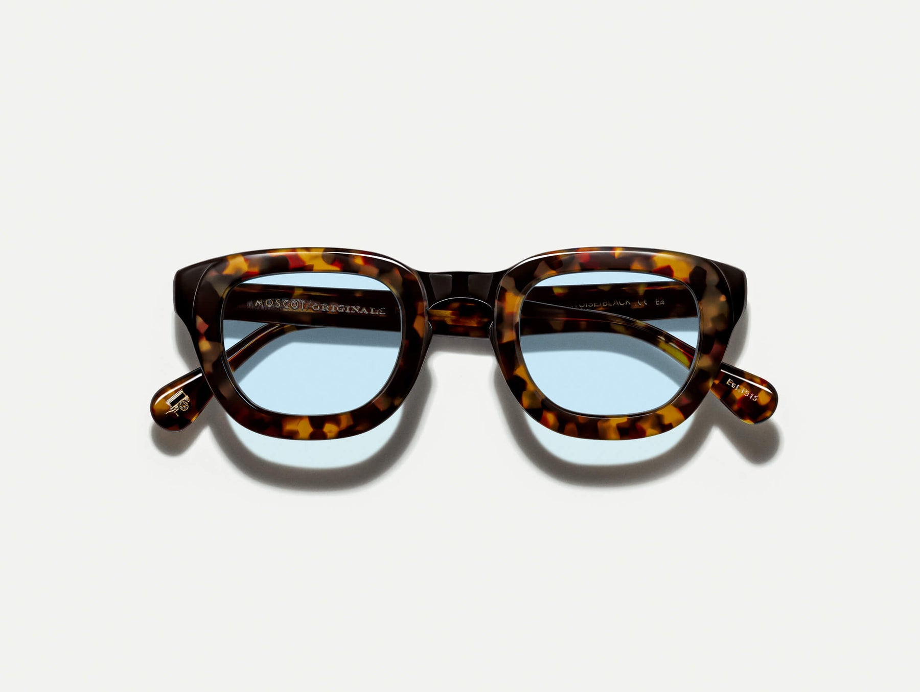 The TELENA in Tortoise/Black with Bel Air Blue Tinted Lenses The TELENA in Tortoise/Black with Bel Air Blue Tinted Lenses