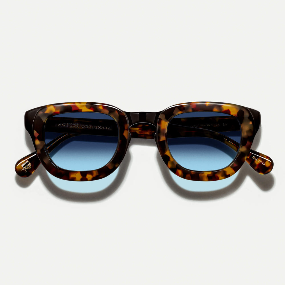 #color_denim blue | The TELENA in Tortoise/Black with Denim Blue Tinted Lenses