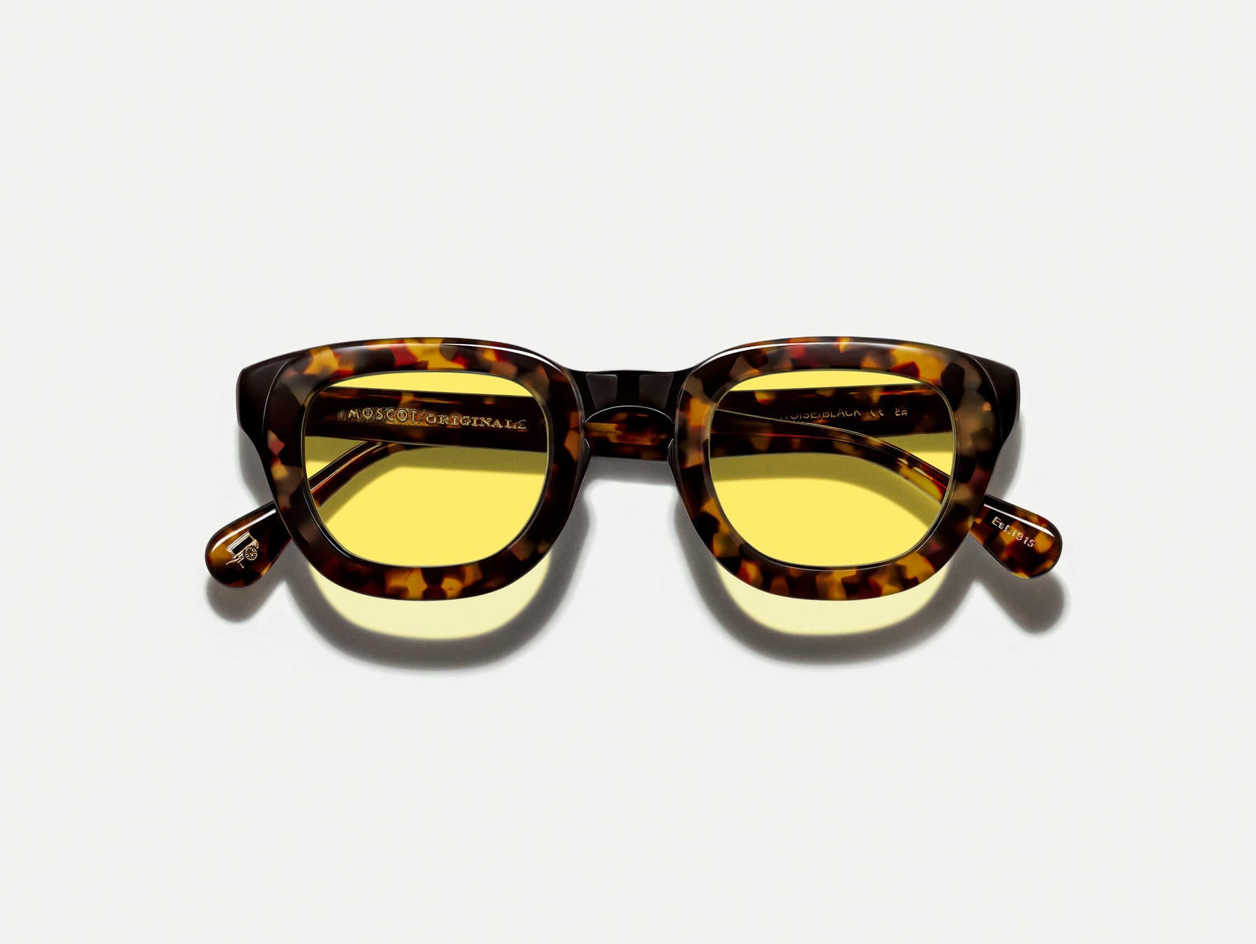The TELENA in Tortoise/Black with Mellow Yellow Tinted Lenses The TELENA in Tortoise/Black with Mellow Yellow Tinted Lenses