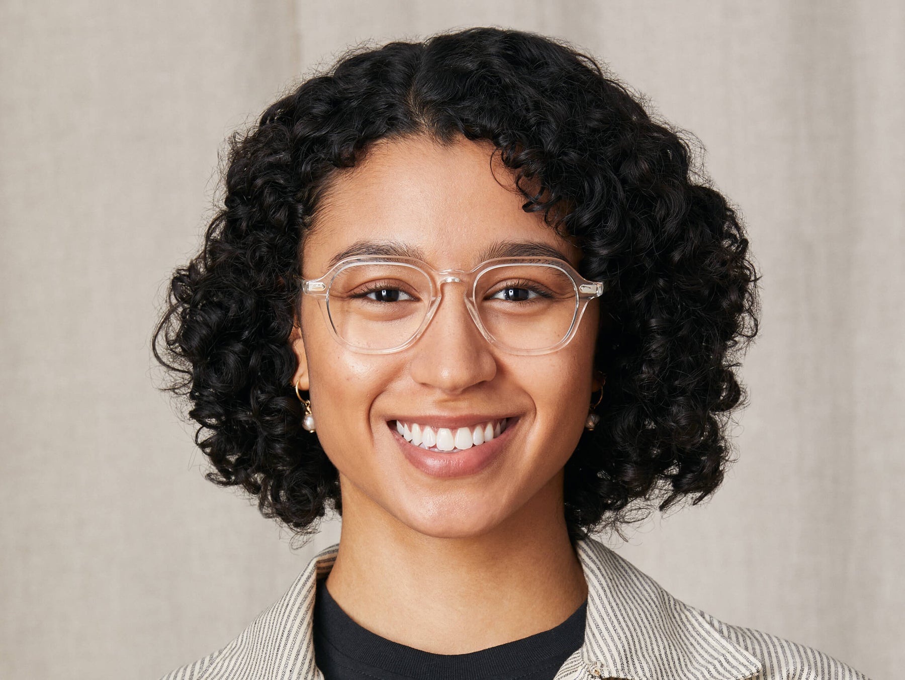 Model is wearing The YENEM in size 50 in Crystal Model is wearing The YENEM in size 50 in Crystal