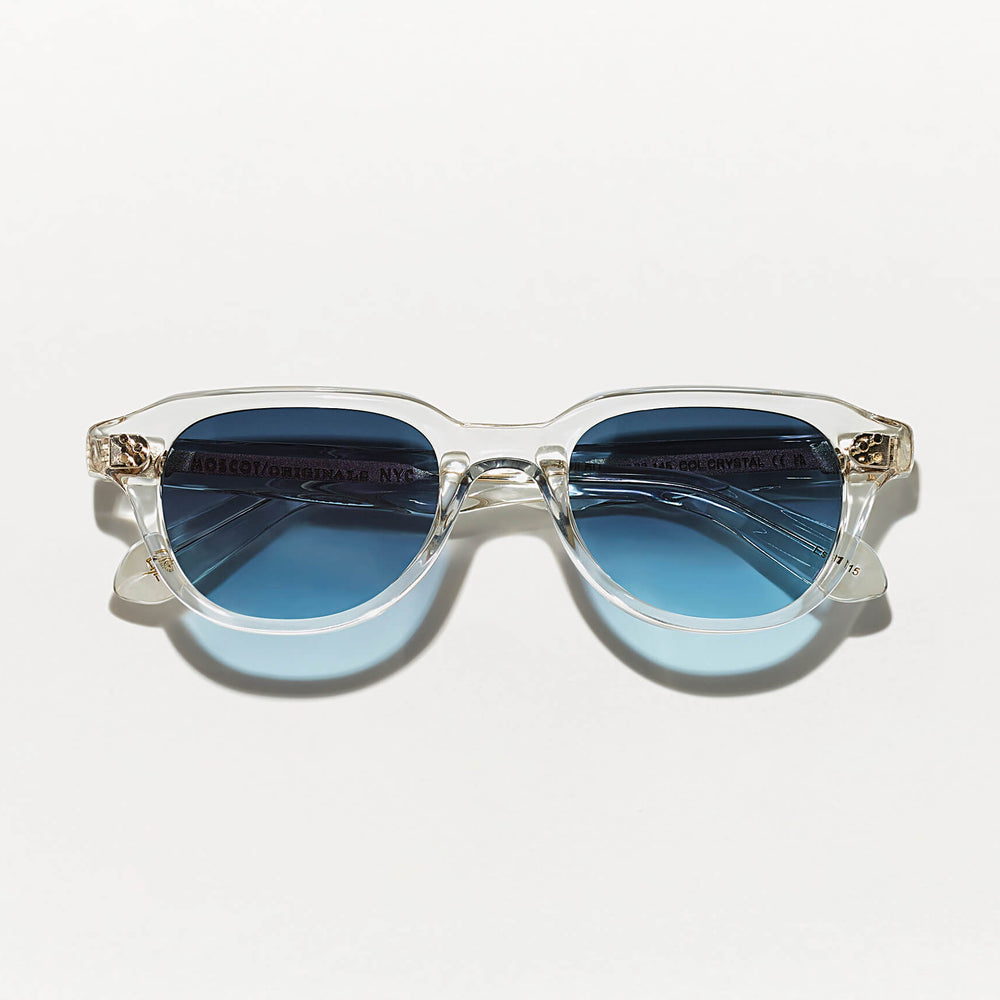 #color_crystal | The GOOLAH SUN in Crystal with Denim Blue Tinted Lenses