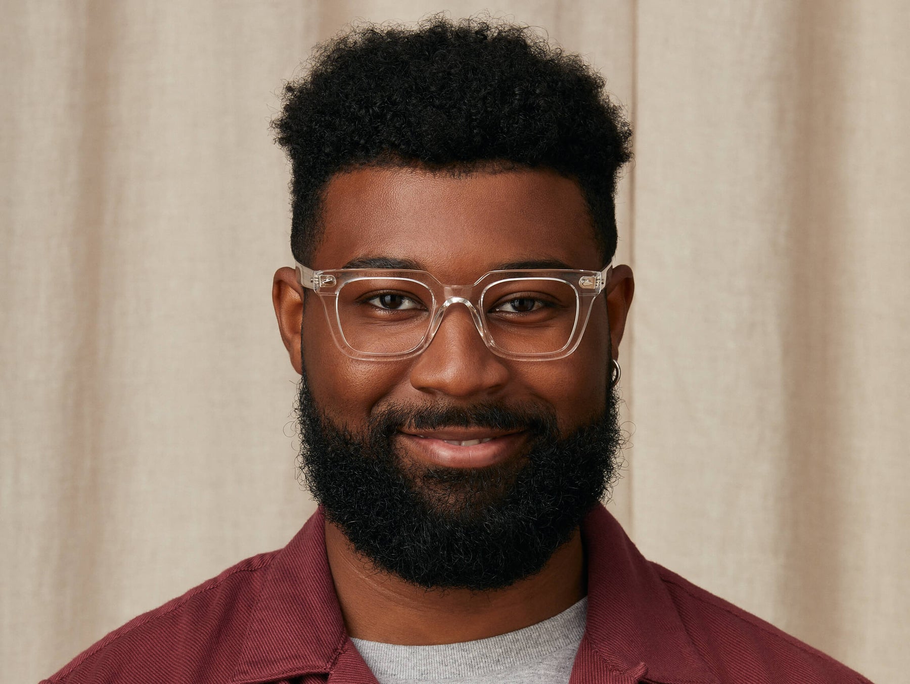 Model is wearing The GROBER in size 48 in Crystal Model is wearing The GROBER in size 48 in Crystal