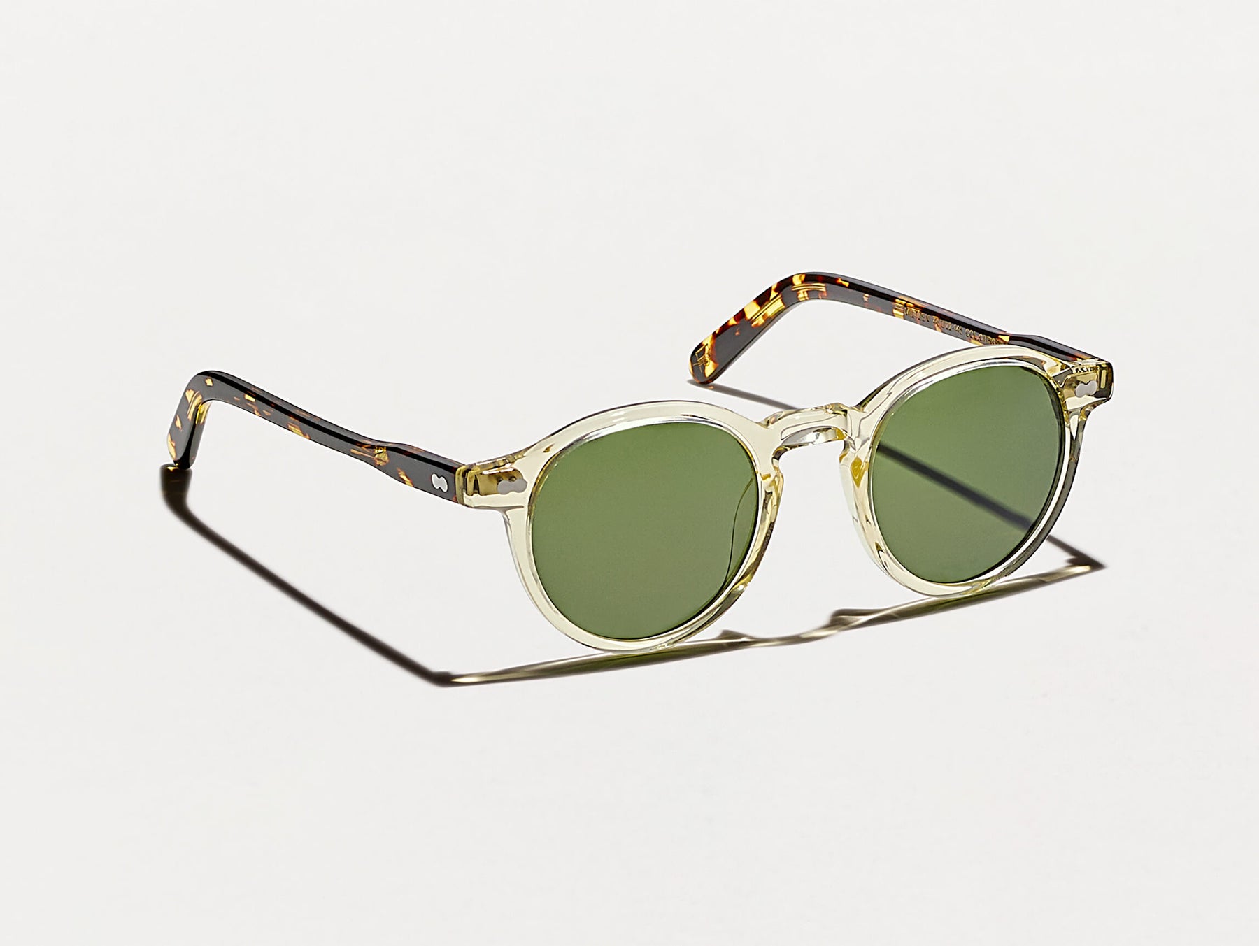 The MILTZEN in Citron/Tortoise with Calibar Green Glass Lenses The MILTZEN in Citron/Tortoise with Calibar Green Glass Lenses