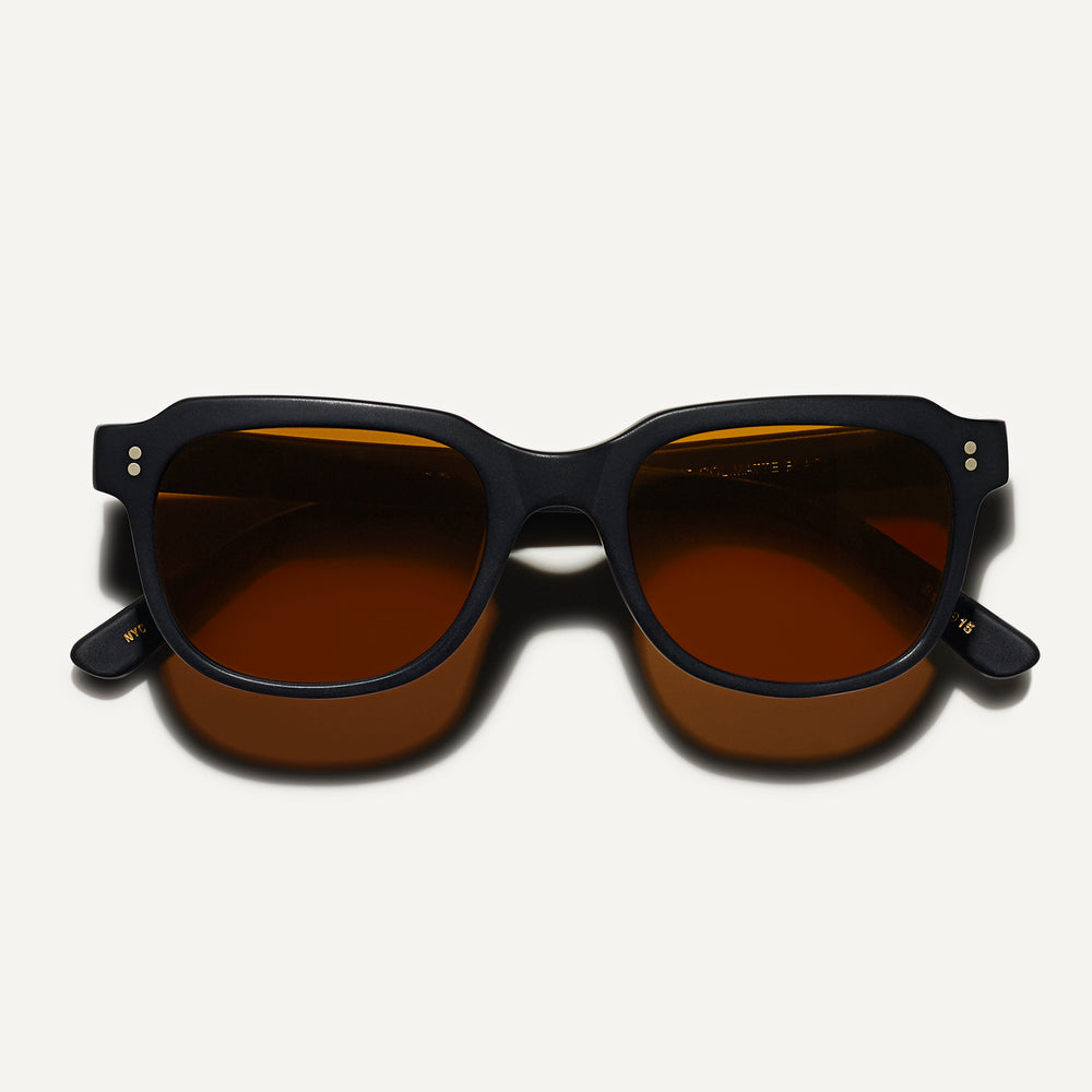 #color_matte black | The MORRIS SUN in Matte Black with Cosmitan Brown Glass Lenses
