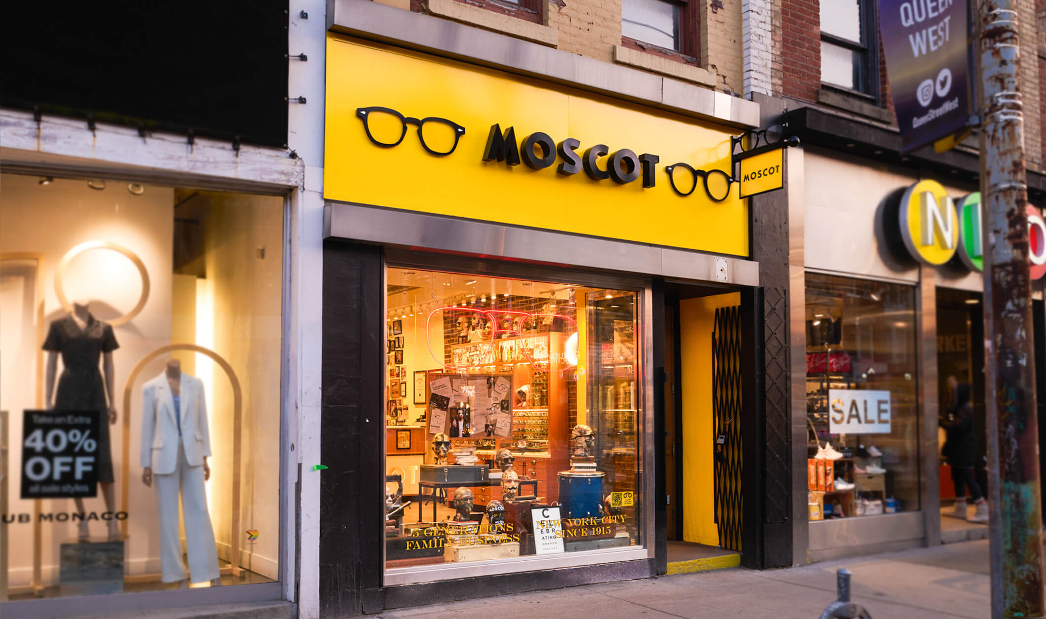 The MOSCOT Toronto Shop exterior