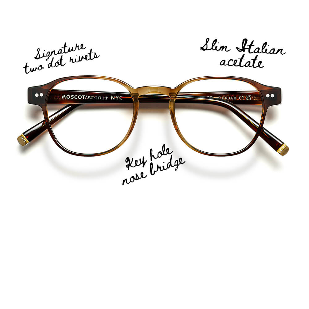 The ARTHUR: Signature two dot rivets, key hole nose bridge, and slim Italian acetate