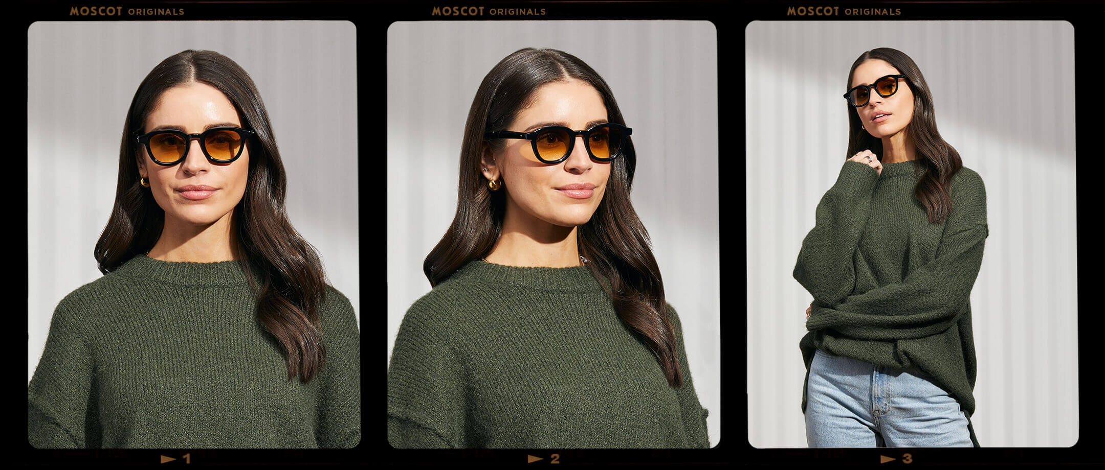 Model is wearing The DAHVEN in Black in size 47 with Chestnut Fade Tinted Lenses