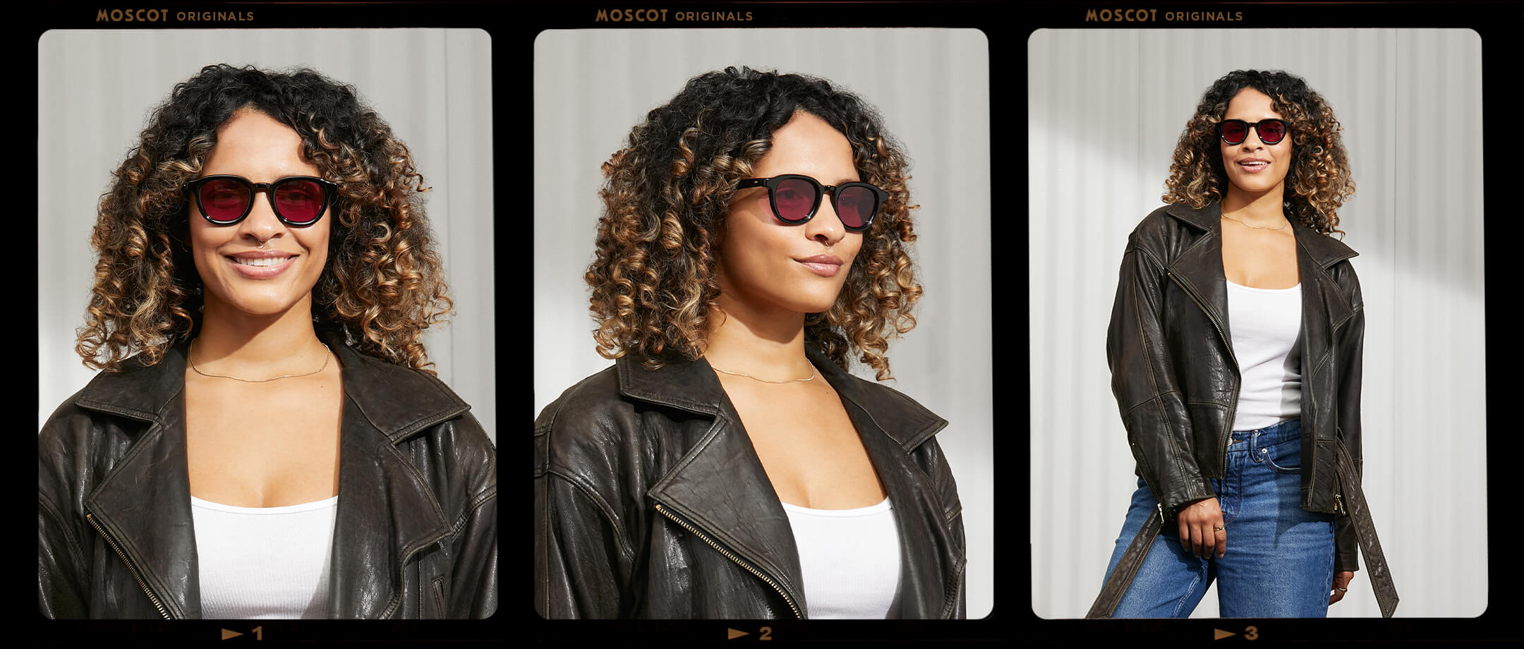 Model is wearing The DAHVEN in Black in size 47 with Purple Nurple Tinted Lenses