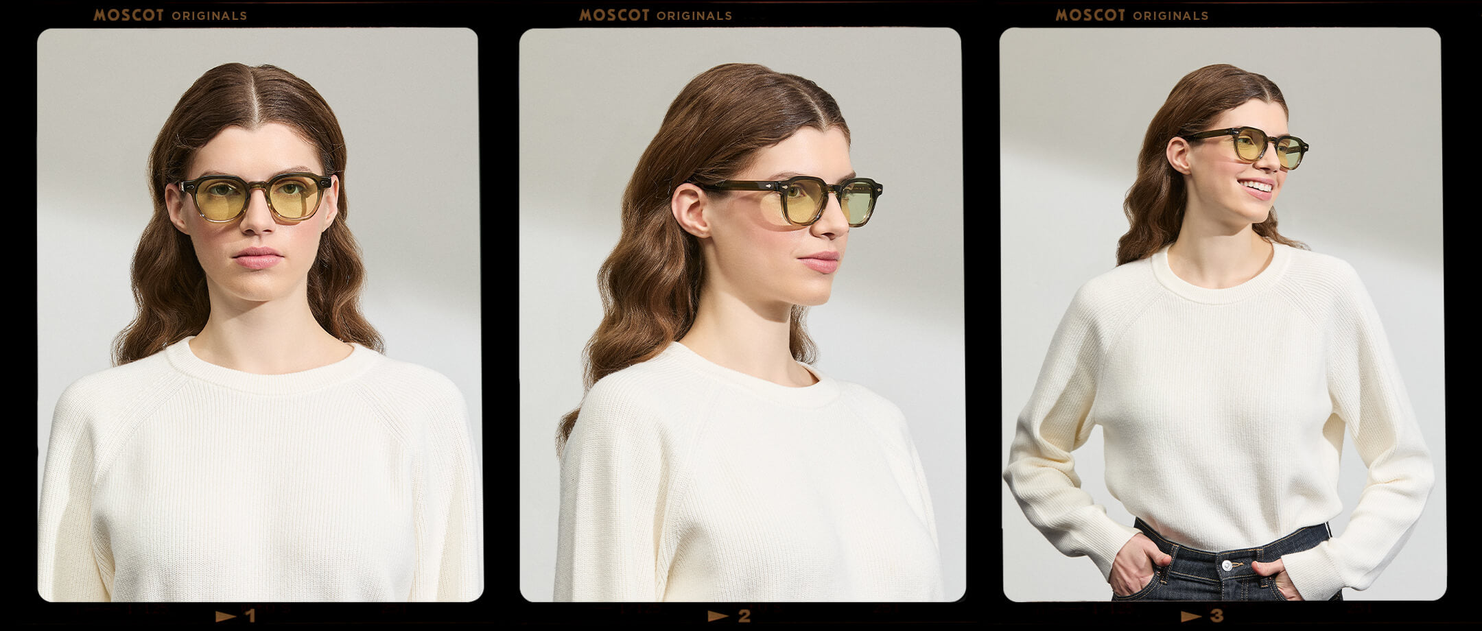 Model is wearing The DOLT in Khaki in size 49 with GREEN+ Lenses