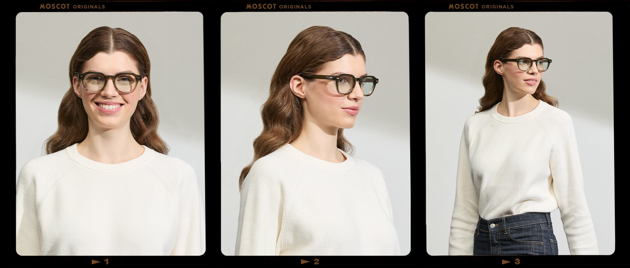Model is wearing The DOLT in Khaki in size 49 with BLUE+ Lenses