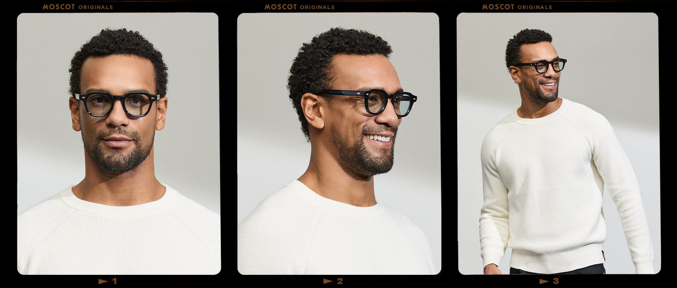 Model is wearing The DOLT in Navy in size 46 with BLUE+ Lenses