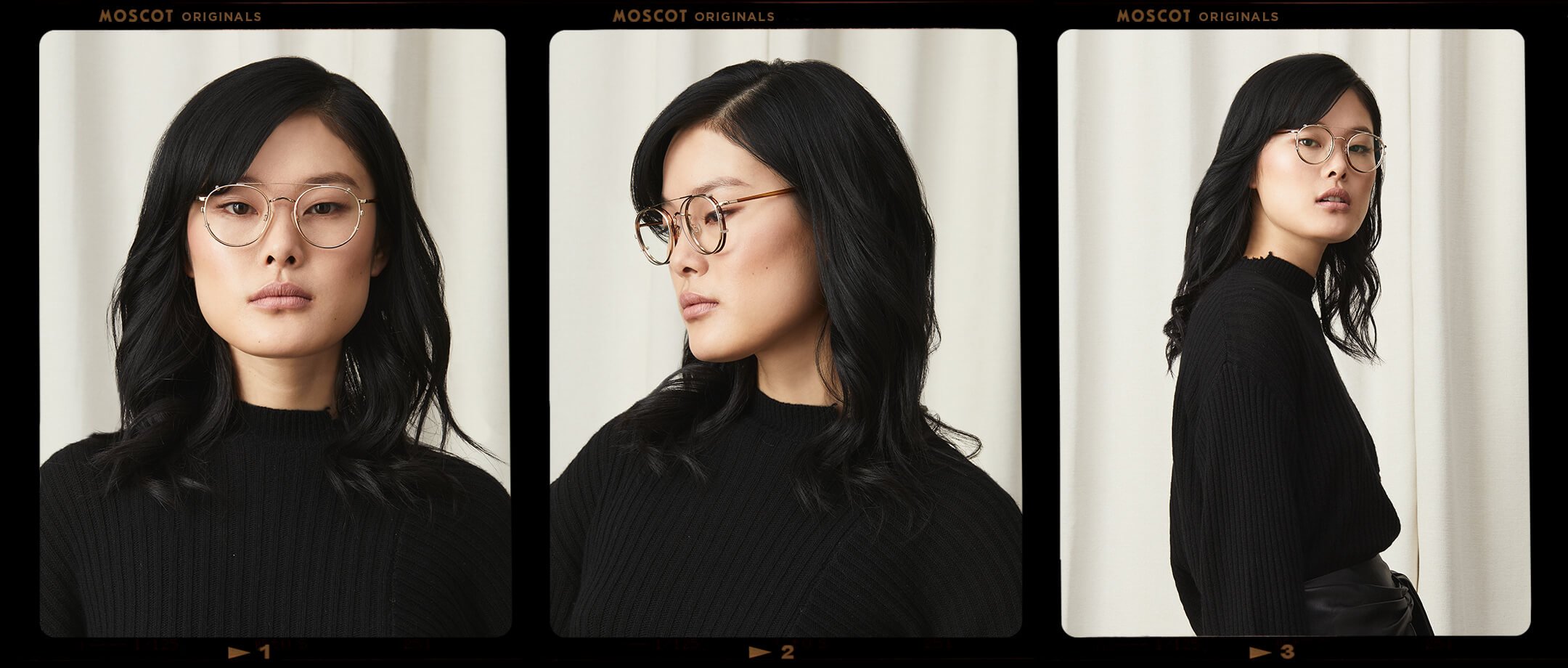Model is wearing The ZEV CLIP in Gold in Size 49 with Blue Protect Lenses