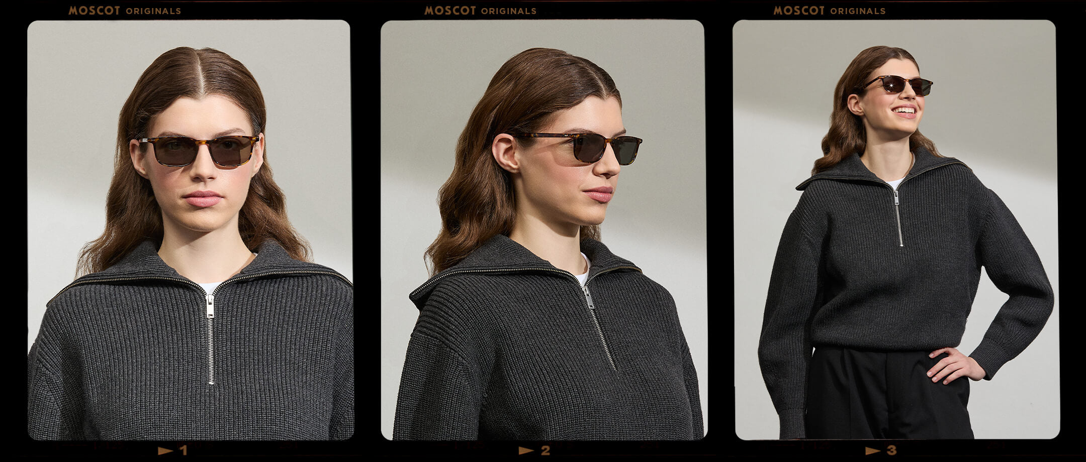 Model is wearing The LIKTIG SUN in size 53 in Spot Tortoise with G-15 Tinted Lenses