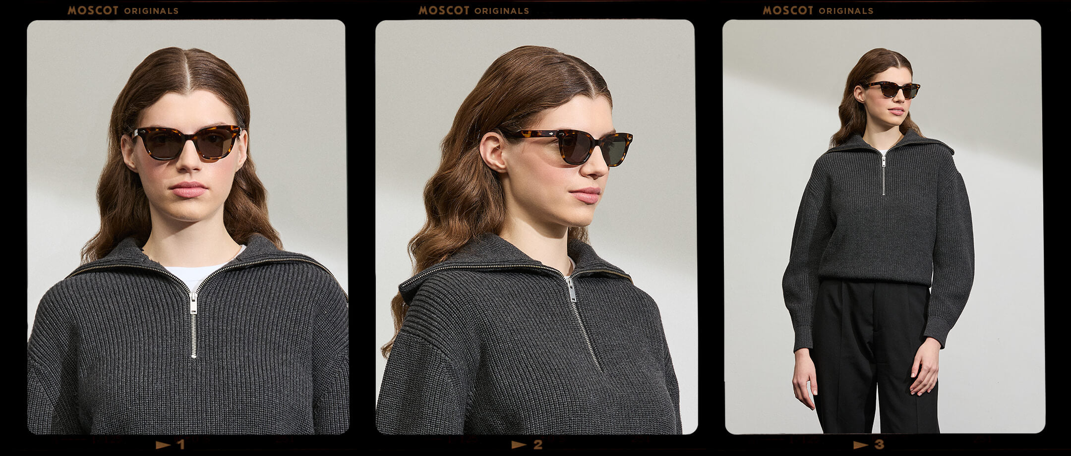 Model is wearing The SHANEKITE SUN in Classic Havana in size 49 with G-15 Tinted Lenses