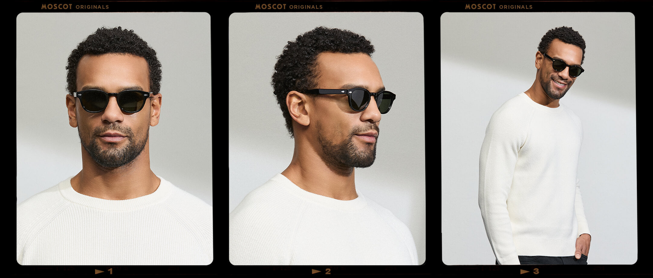 Model is wearing The LEMTOSH SUN-POLARIZED in size 46 in Black with G-15 Glass Polarized Lenses