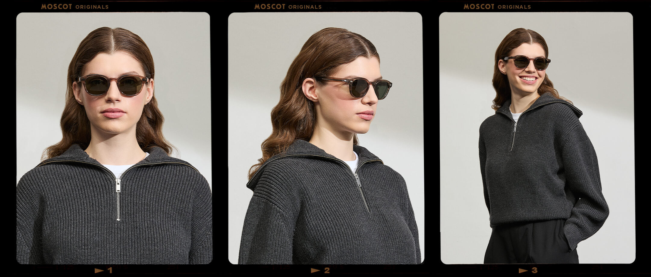 Model is wearing The LEMTOSH SUN-POLARIZED in size 49 in Brown Ash with G-15 Glass Polarized Lenses 