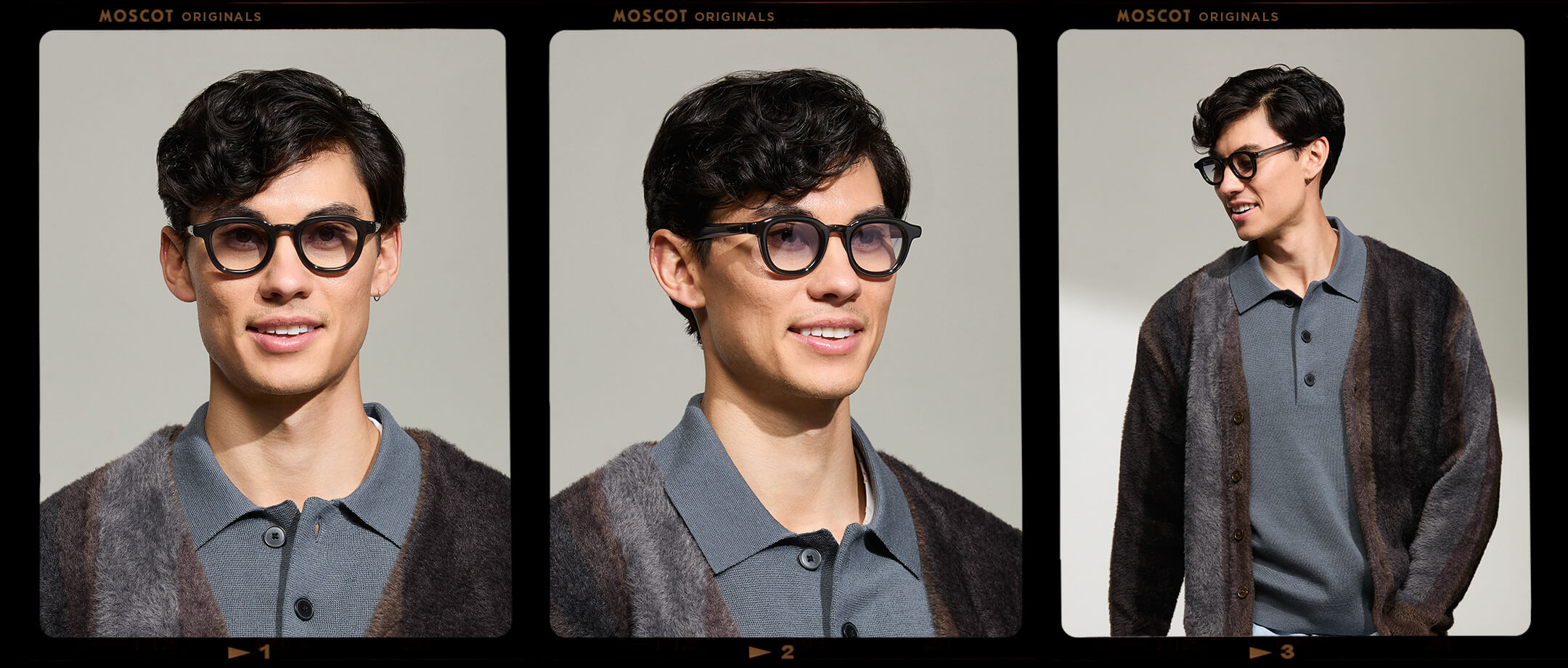 Model is wearing The DAHVEN in Grey in size 44 with American Grey Fade Tinted Lenses