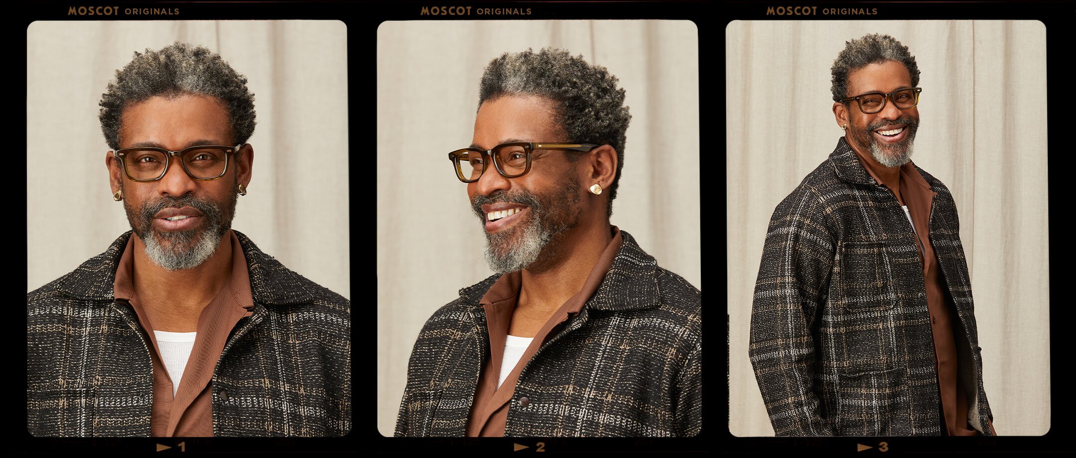 Model is wearing The KLUTZ in size 50 in Olive Brown