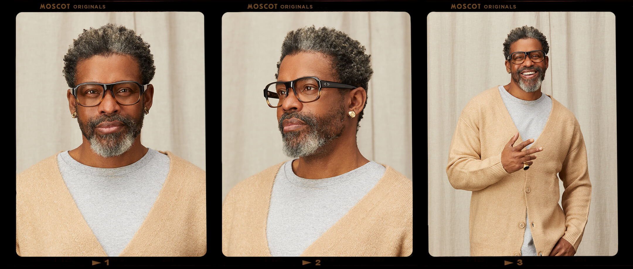 Model is wearing The SHVITZ in size 57 in Grey-Brown Fade