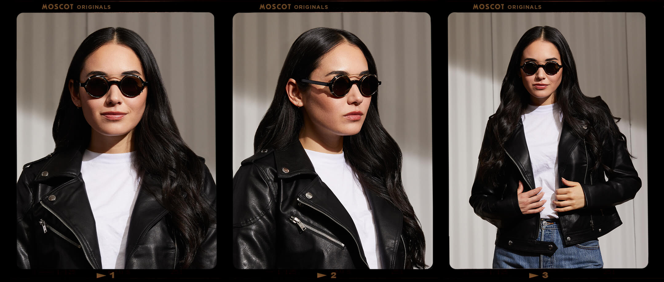 Model is wearing The ZOLMAN CLIP in Gold in size 42 with G-15 Lenses