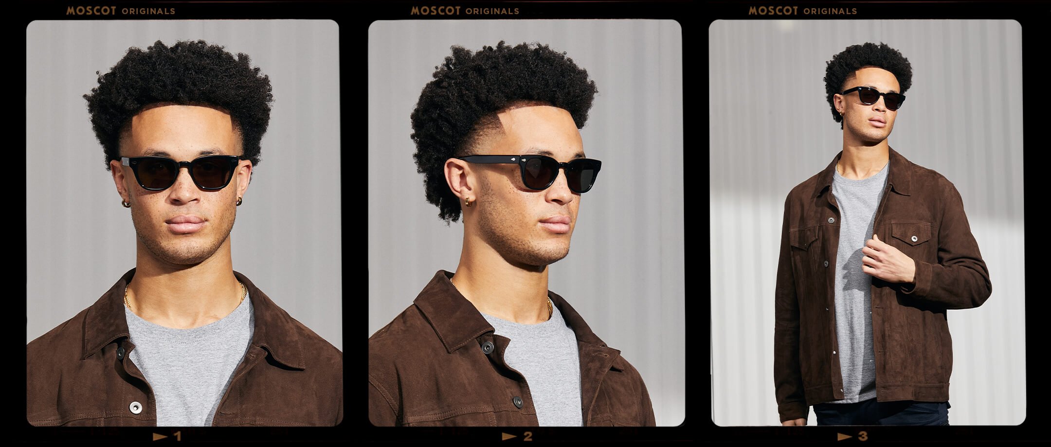 Model is wearing The HAZEN SUN in Black in size 50 with G-15 Glass Lenses