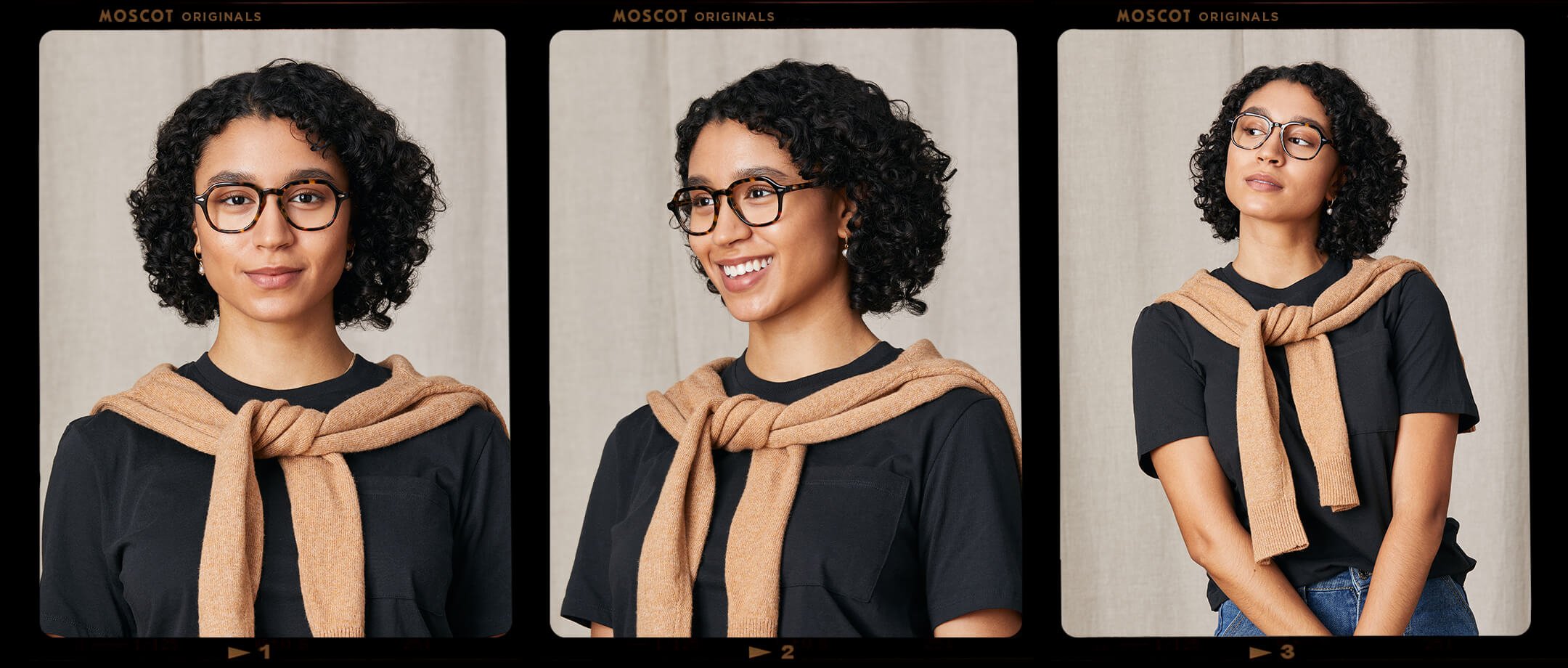 Model is wearing The YENEM in size 50 in Tortoise