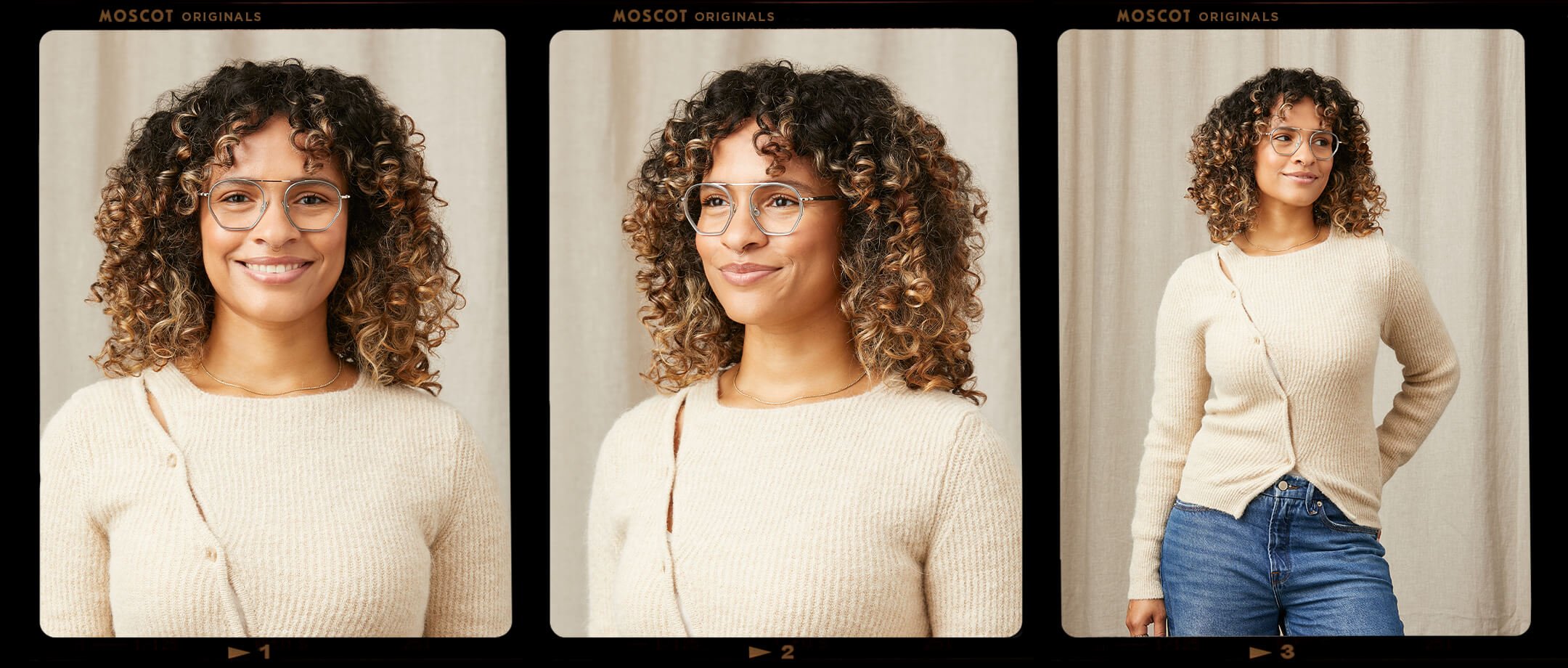 Model is wearing The KUGEL in size 49 in Light Blue