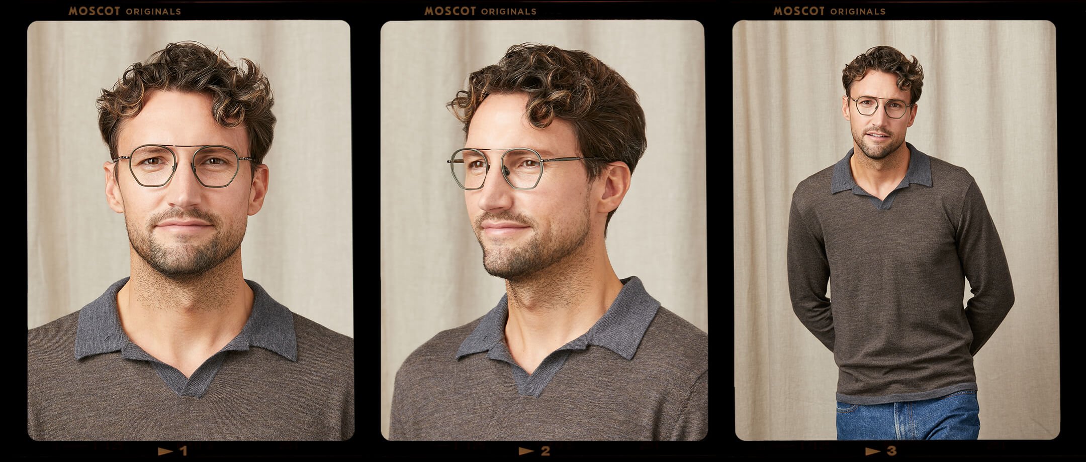 Model is wearing The KUGEL in size 49 in Pine