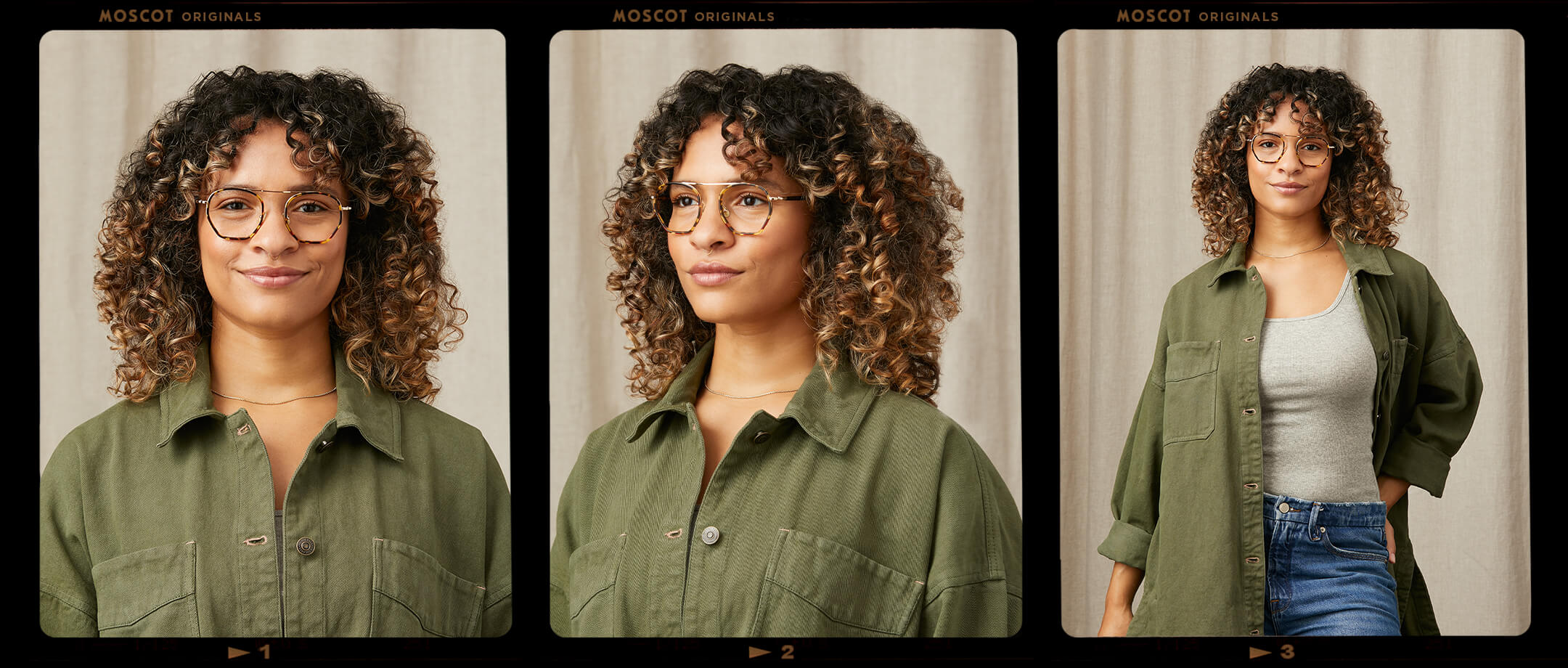 Model is wearing The KUGEL in size 49 in Tortoise