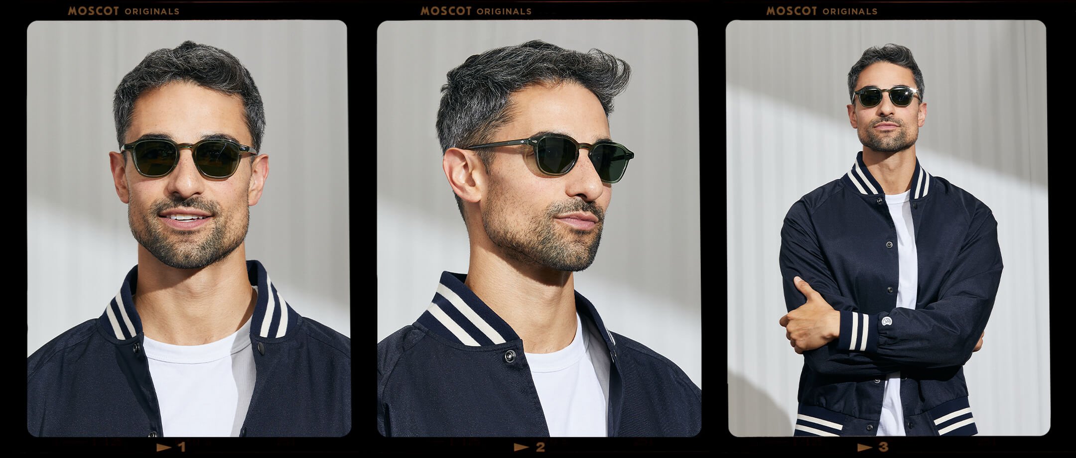 Model is wearing The VANTZ SUN in Pine in size 47 with G-15 Glass Lenses