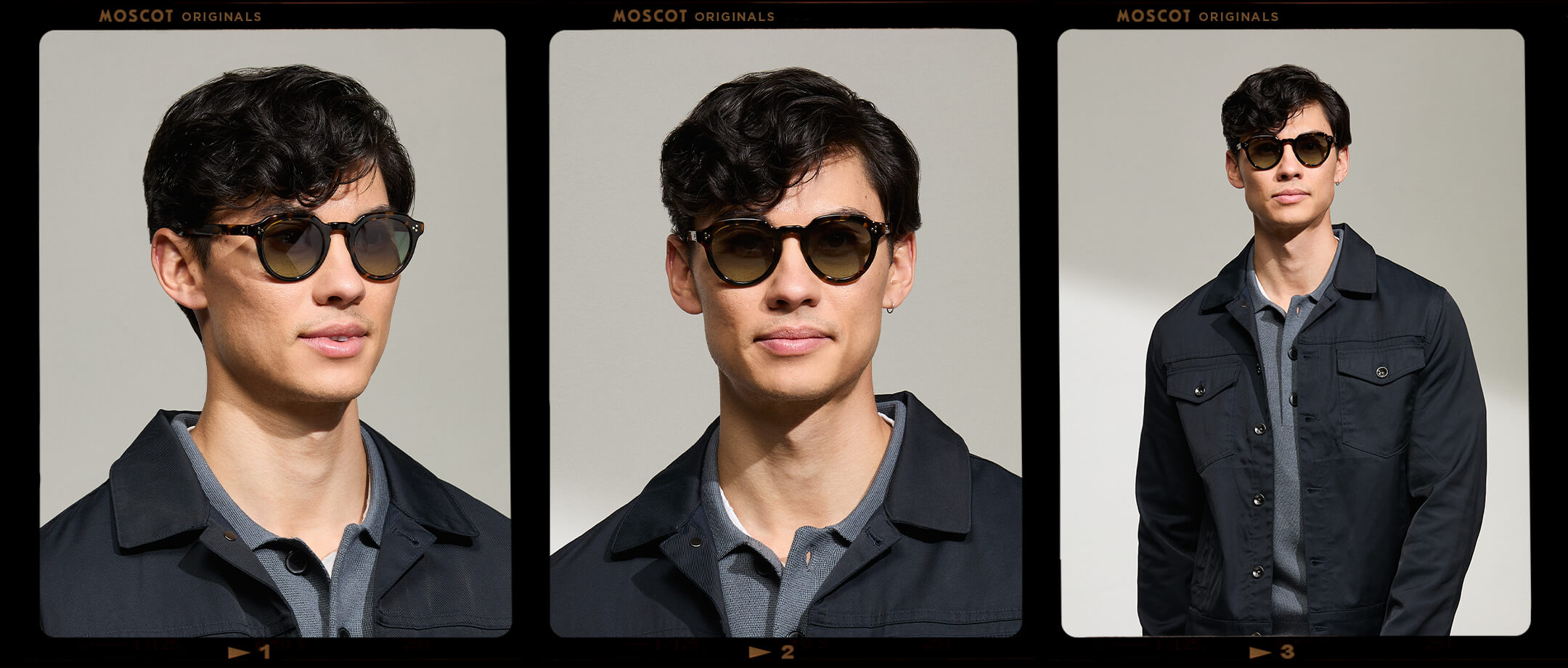 Model is wearing The GAVOLT SUN in Classic Havana in size 48 with Forest Wood Tinted Lenses