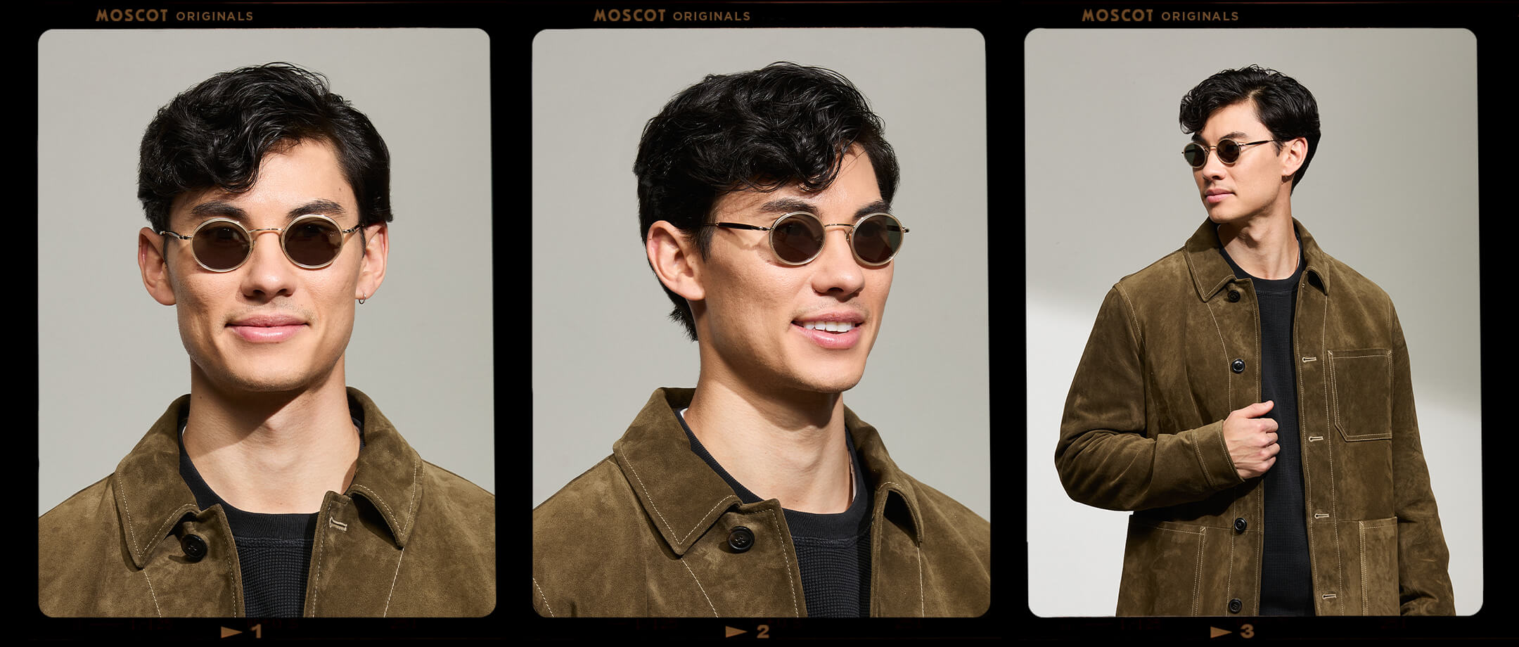Model is wearing The COSNIC SUN in Flesh-Dark Brown in size 44 with G-15 Tinted Lenses