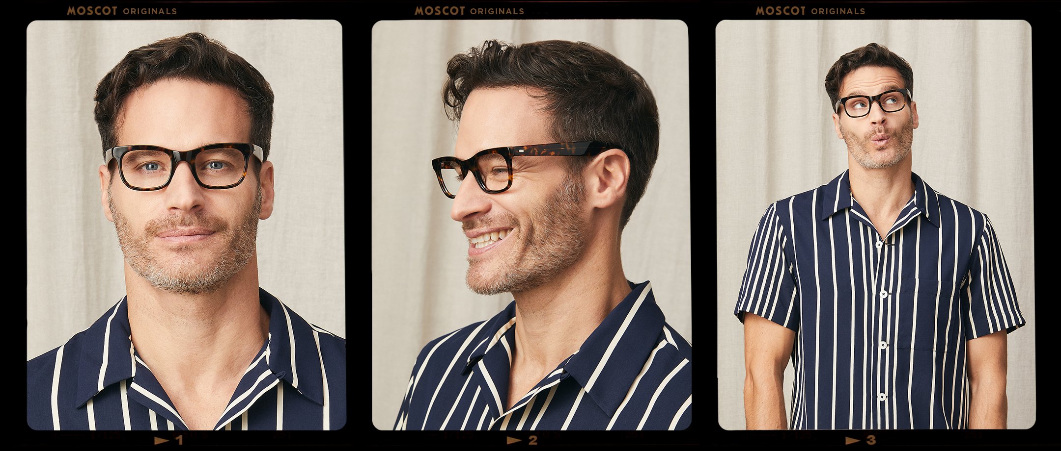 Model is wearing The HITSIK in size 48 in Tortoise