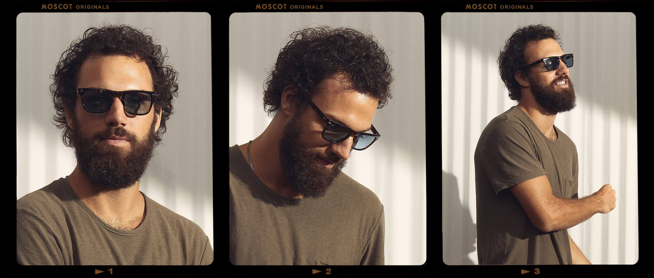 Model is wearing The KAVELL SUN in Tortoise in size 51 with Blue Glass Lenses