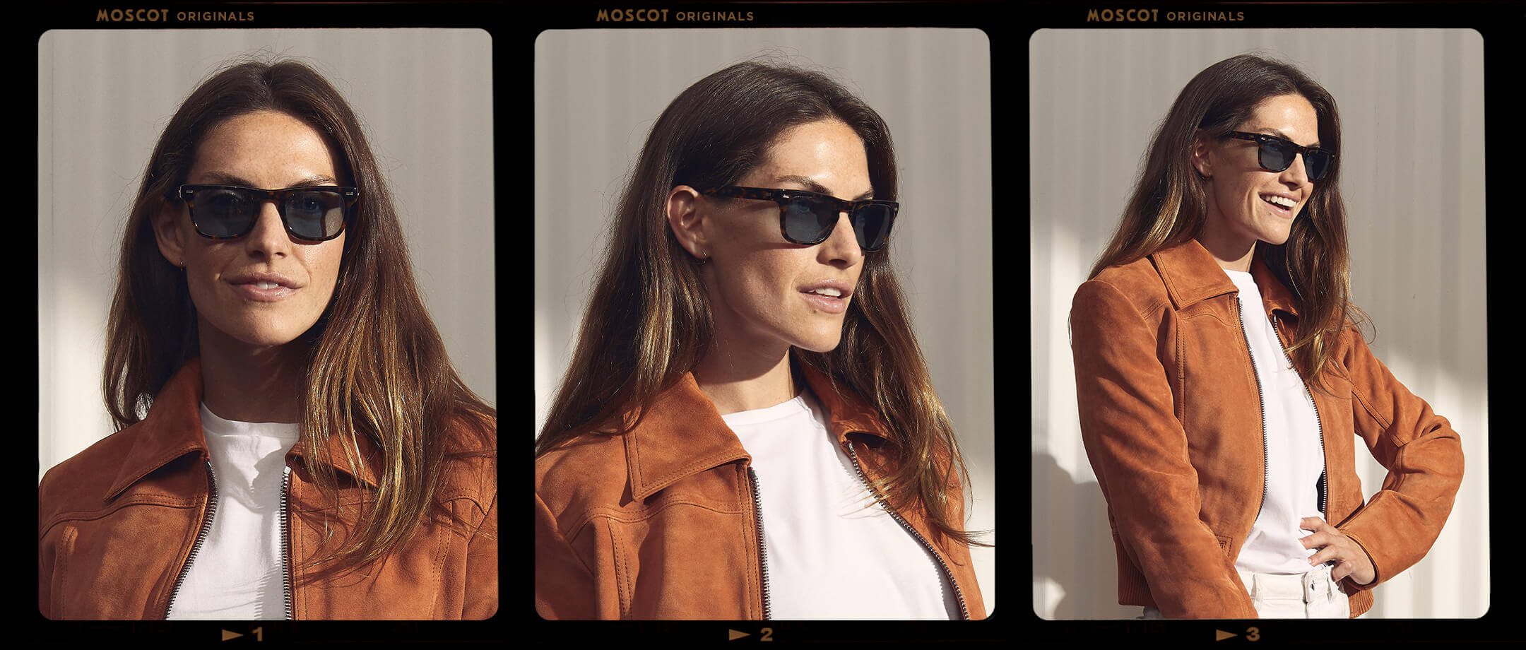 Model is wearing The KAVELL SUN in Tortoise in size 48 with Blue Glass Lenses