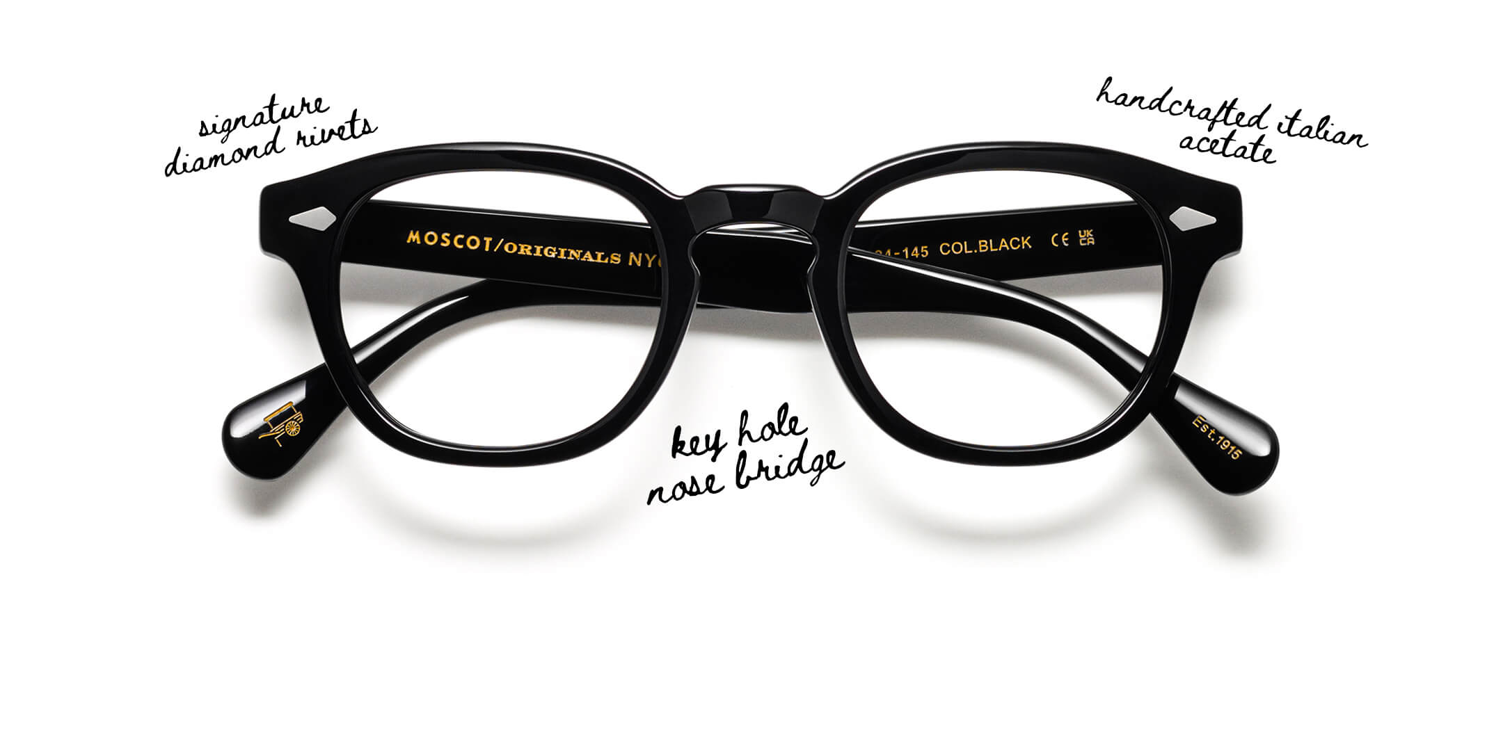 The LEMTOSH: Signature diamond rivets, key hole nose bridge, and handcrafted Italian acetate