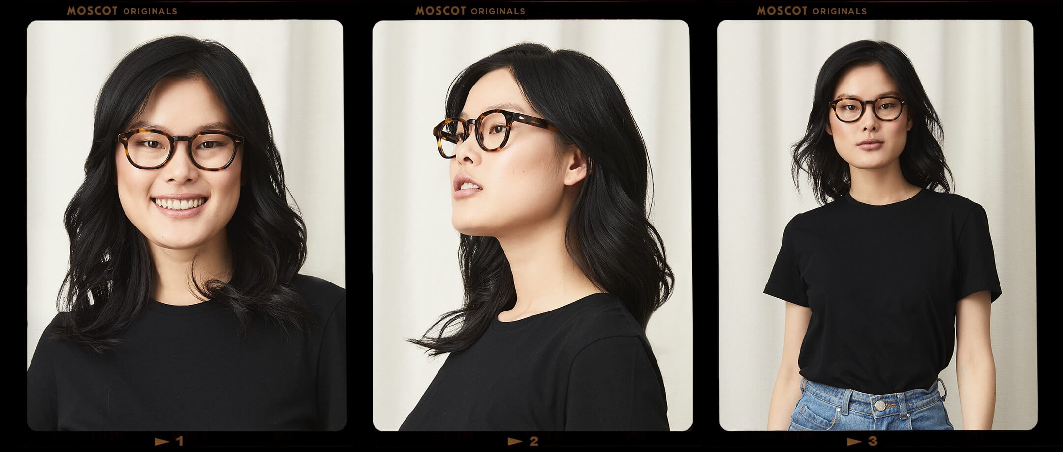 Model is wearing The LEMTOSH with Blue Light Filter in size 49 in Classic Havana