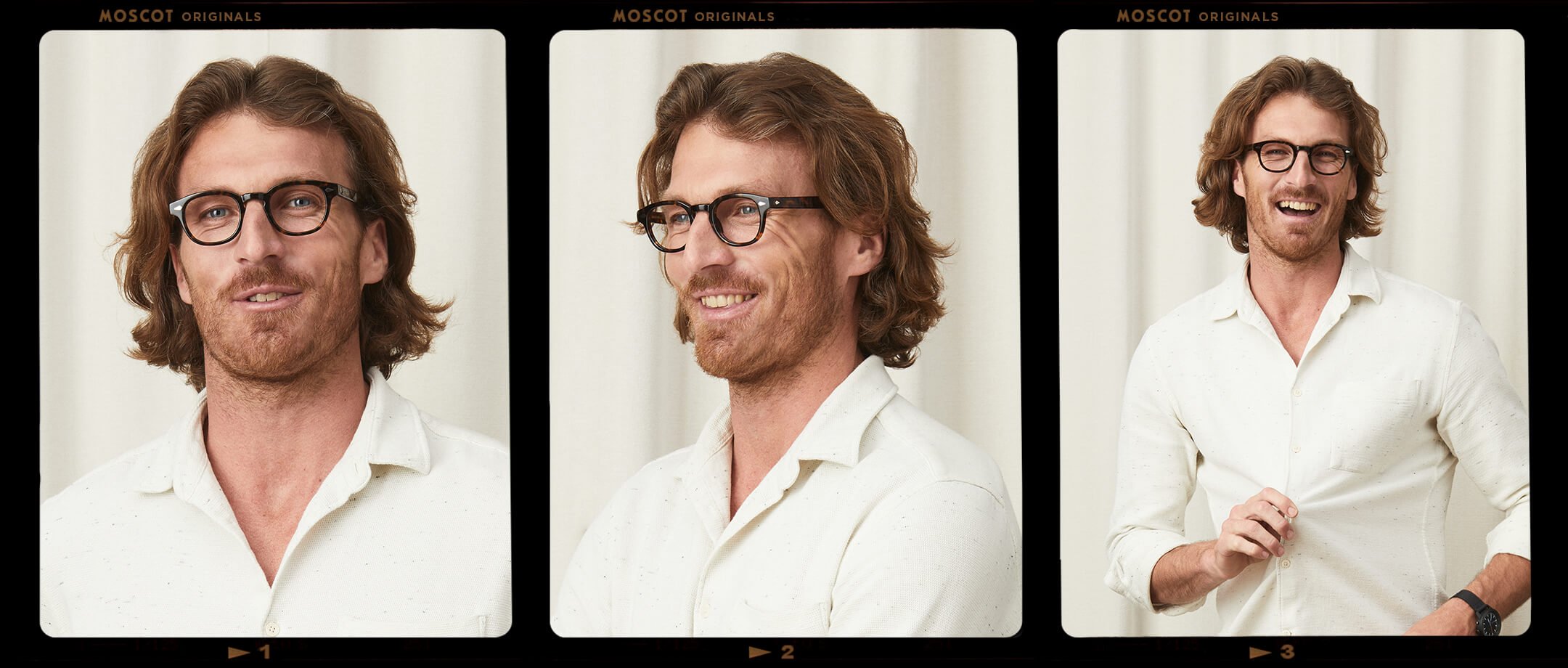 Model is wearing The LEMTOSH with Blue Light Filter in size 46 in Tortoise