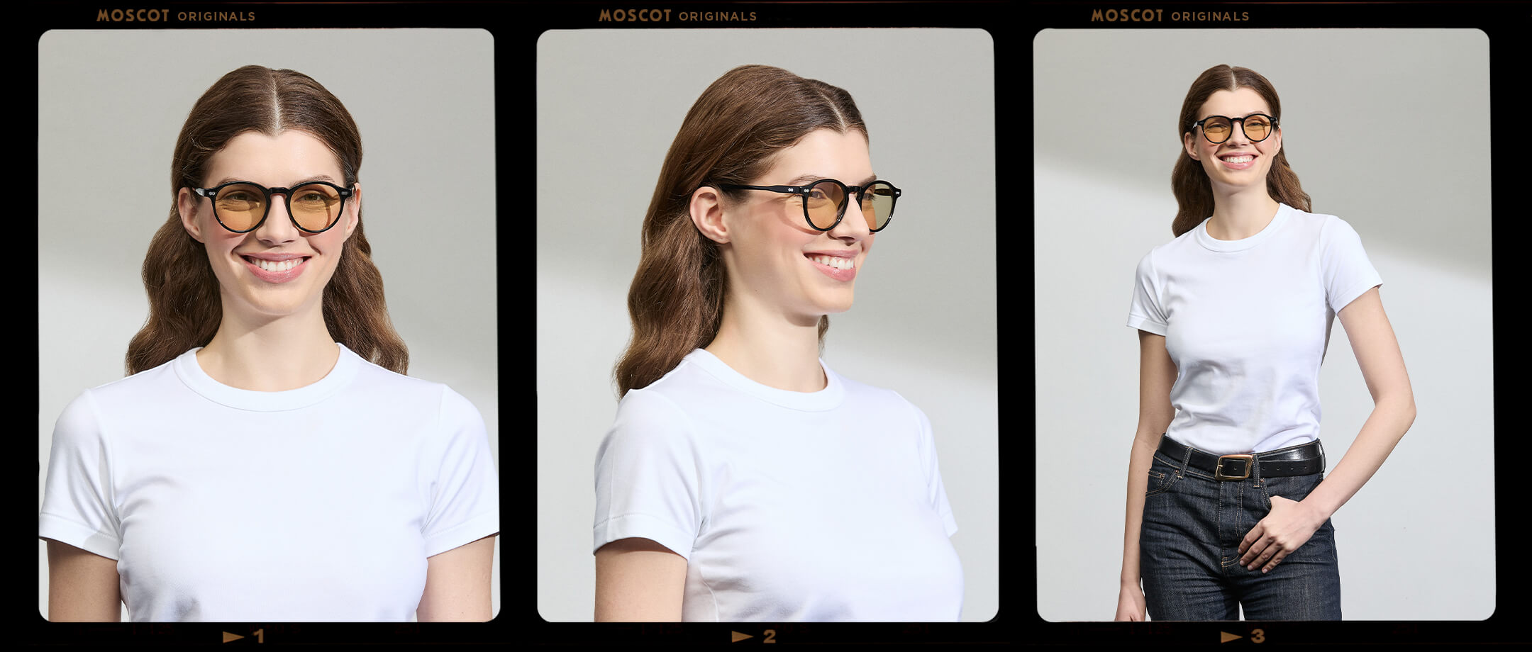 Model is wearing the MILTZEN in Black in size 49 with AMBER+ Lenses