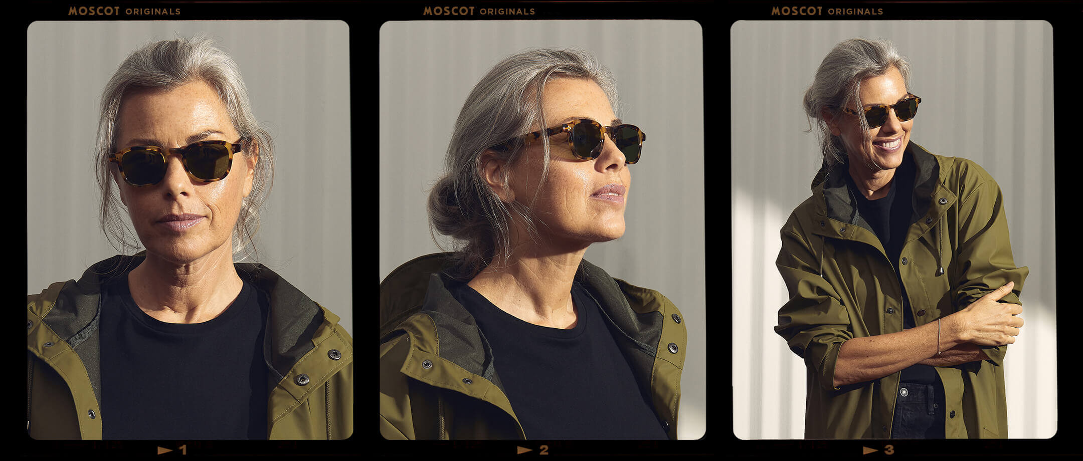 Model is wearing The MOMZA SUN in Heritage Tortoise in size 46 with Calibar Green Glass Lenses