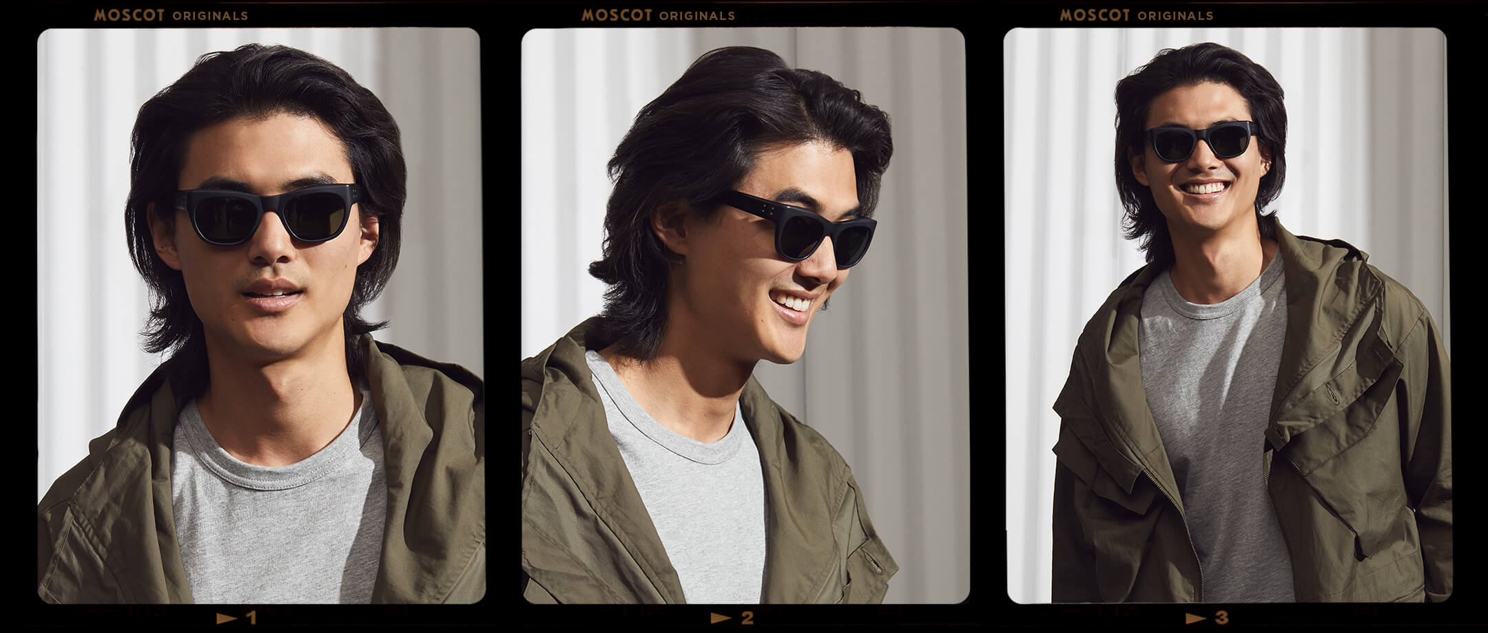 Model is wearing The PUSHKIN in Matte Black in size 51 with G-15 Glass Lenses