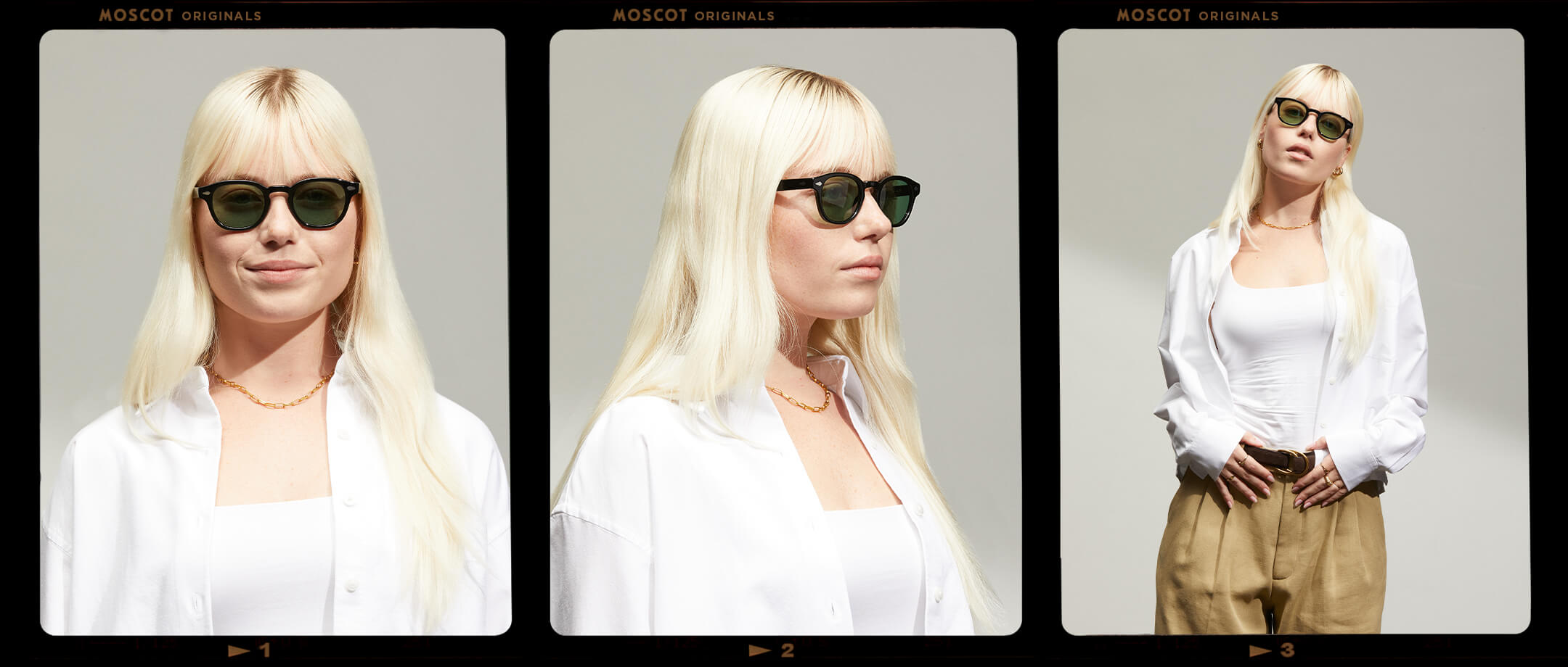 Model is wearing The LEMTOSH in Black size 46 with GREEN+ Tinted Lenses